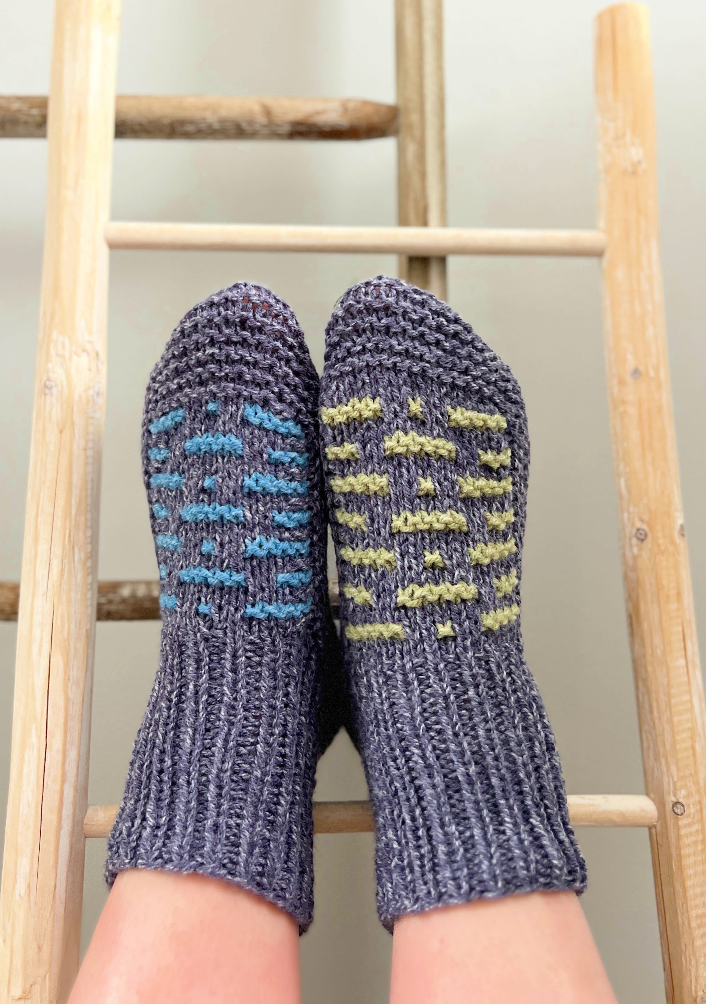 Twilight Trails Knit Mosaic Slippers Pattern