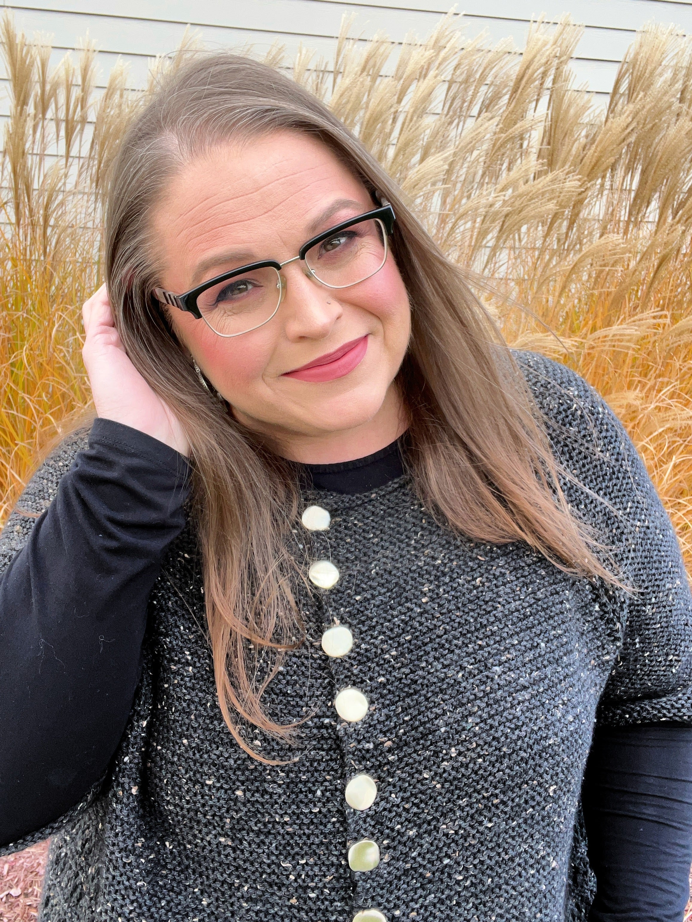 Black Tweed Sweater/ Cardigan Sample