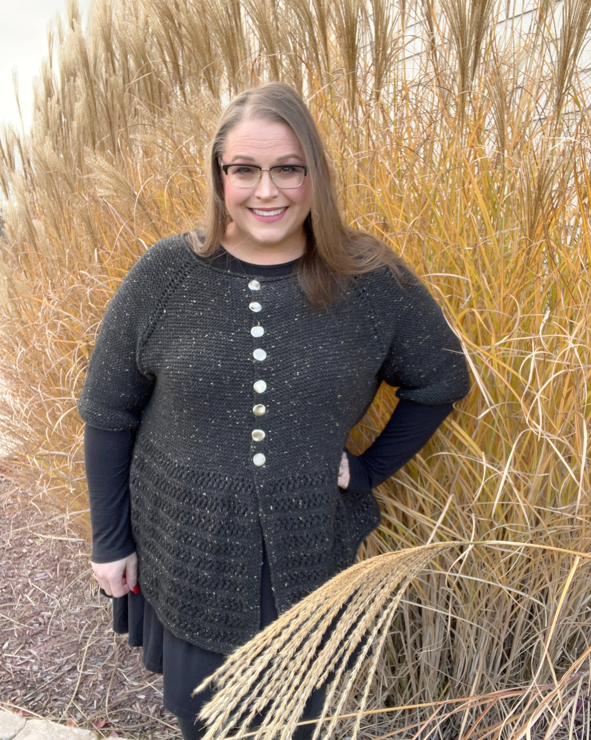 Black Tweed Sweater/ Cardigan Sample