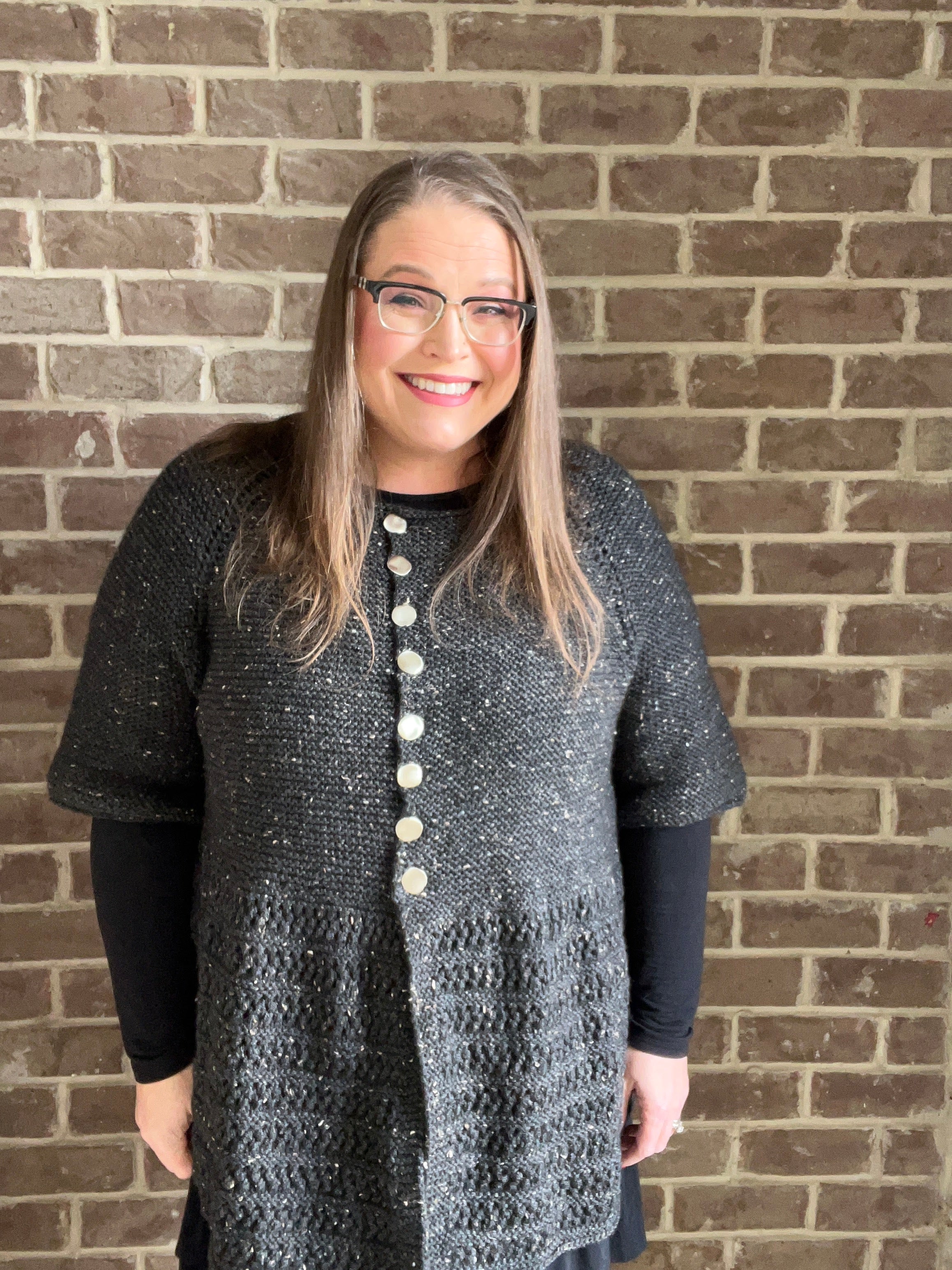Black Tweed Sweater/ Cardigan Sample