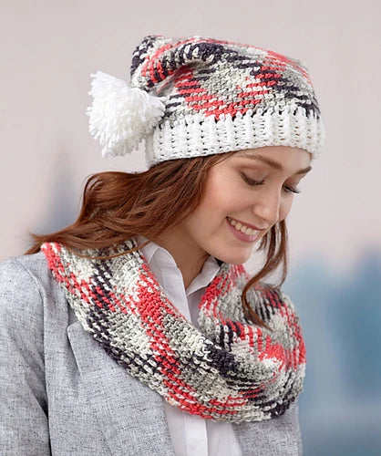 Crochet Planned Pooling Hat and Cowl Set Sample