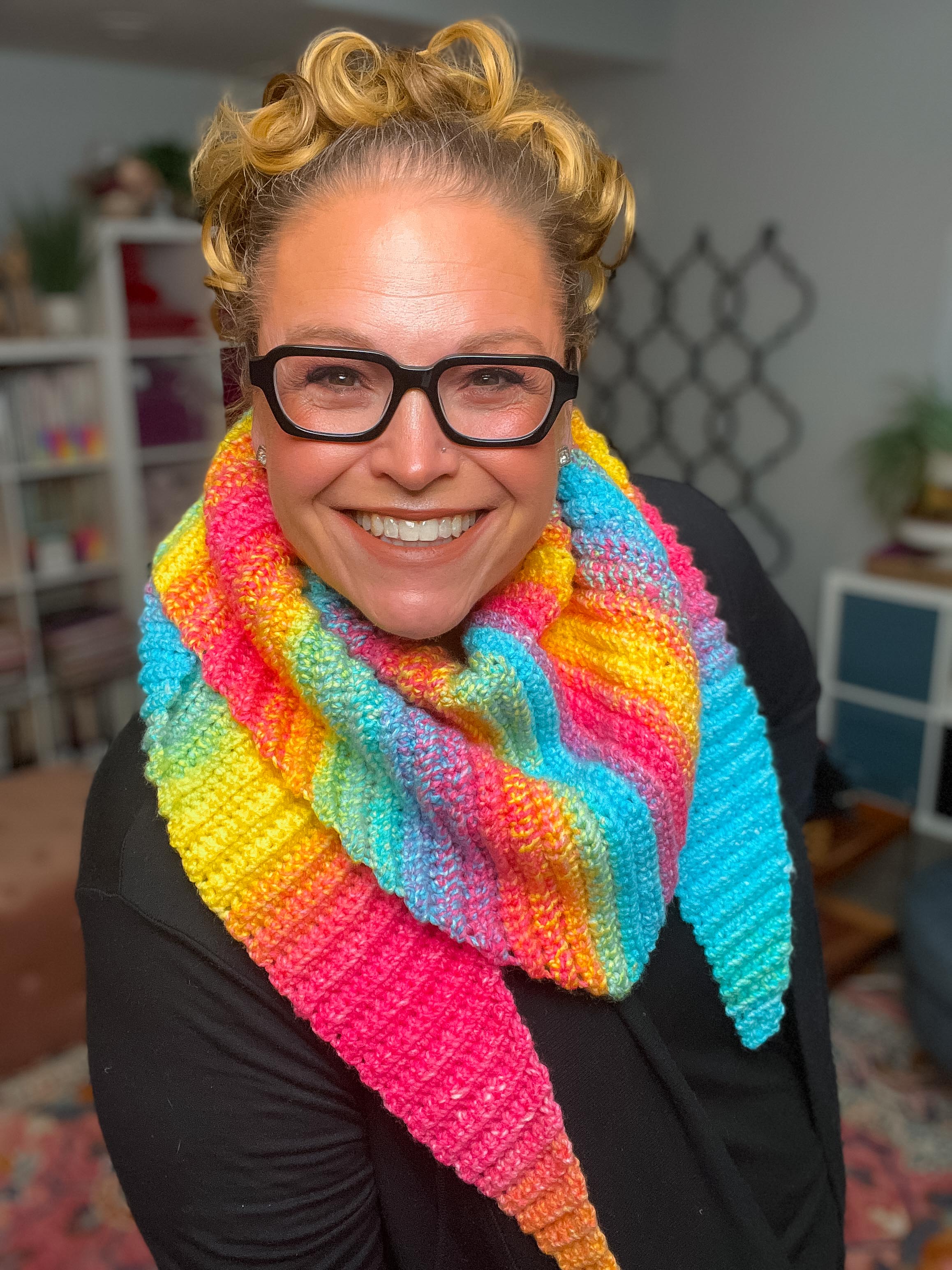 Weekend Wanderer Rainbow Shawl Sample Crochet Sample