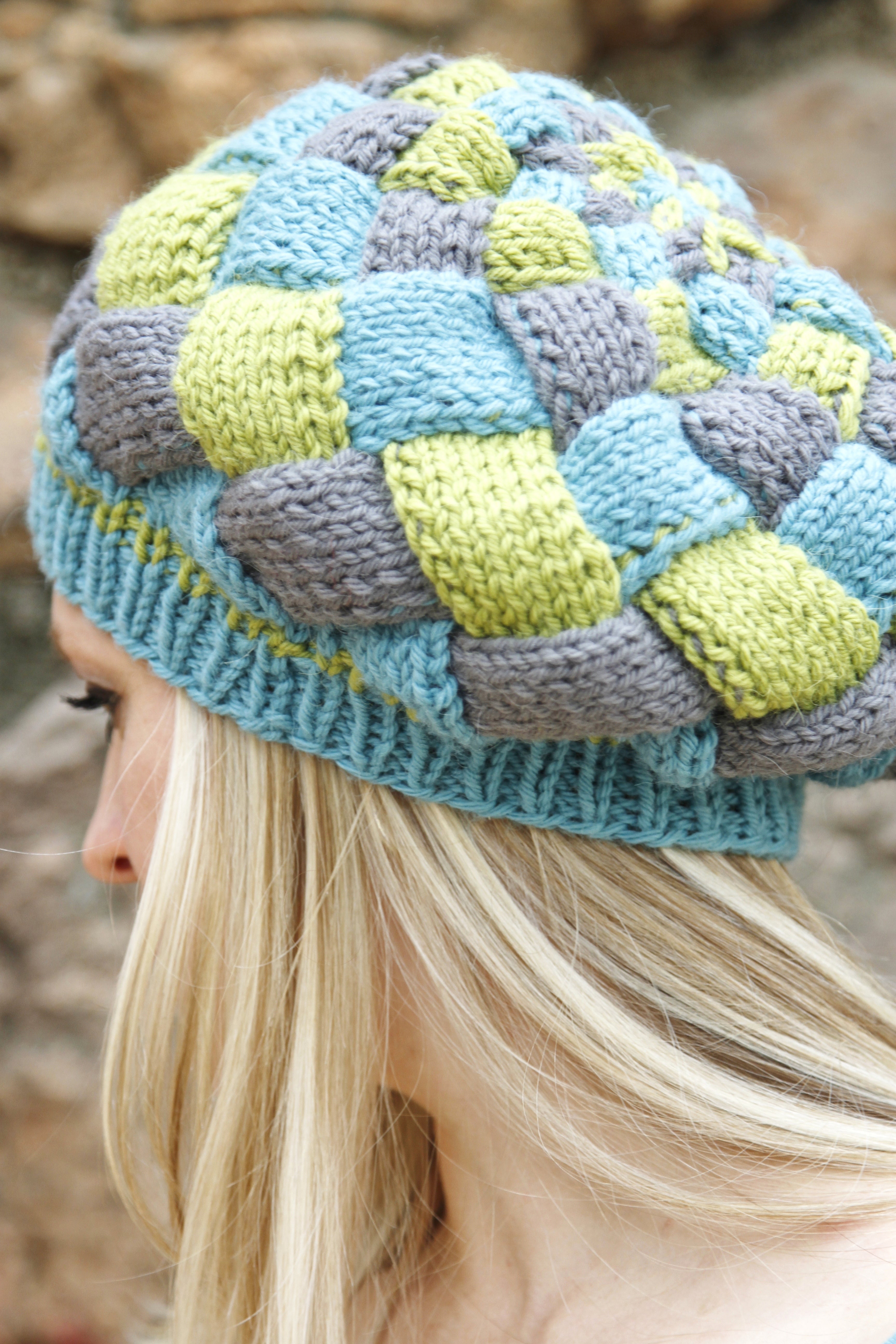 Huckleberry Entrelac Knit Hat Pattern