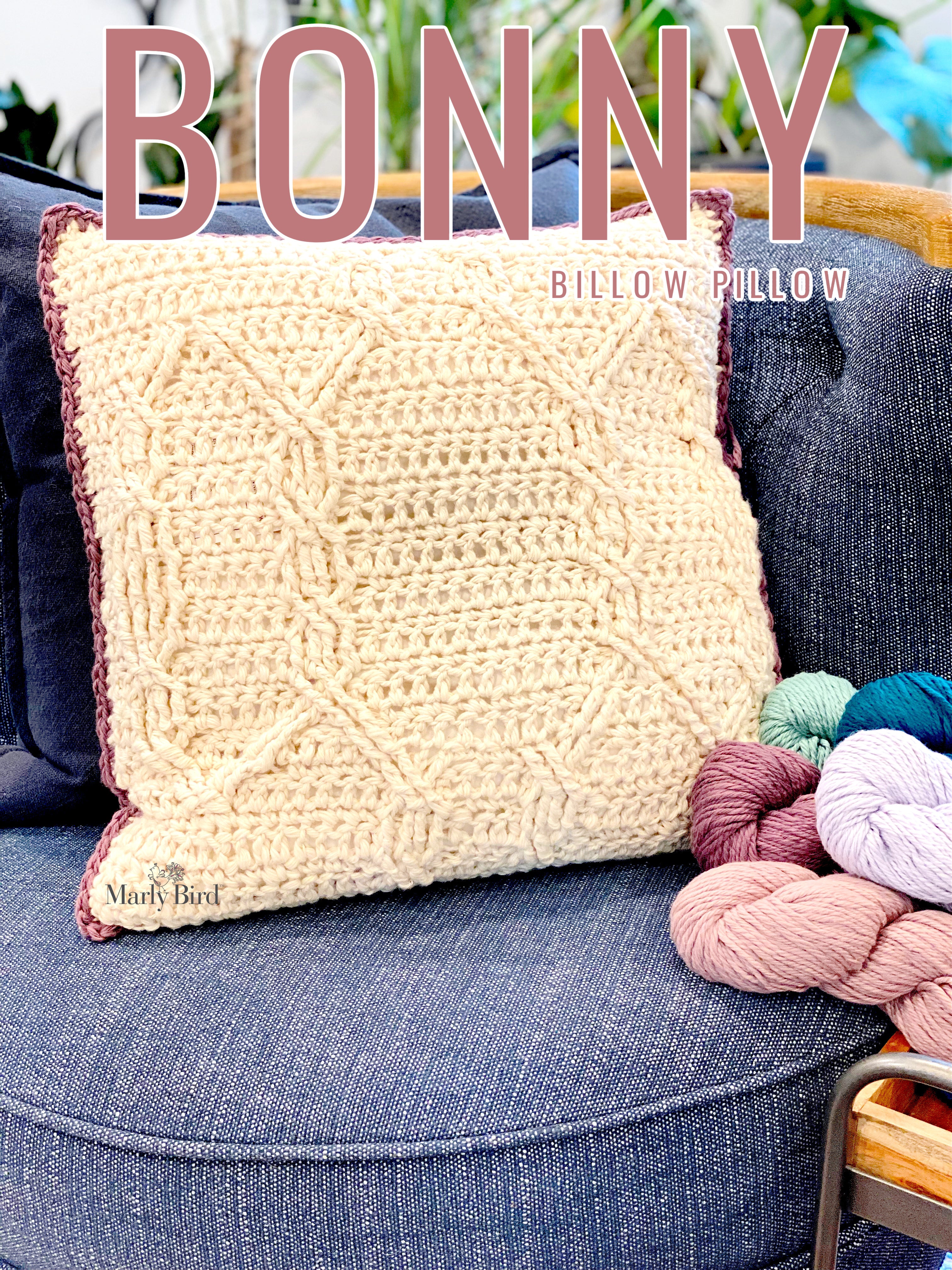 Bonny Billow Crochet Cable Pillow Pattern