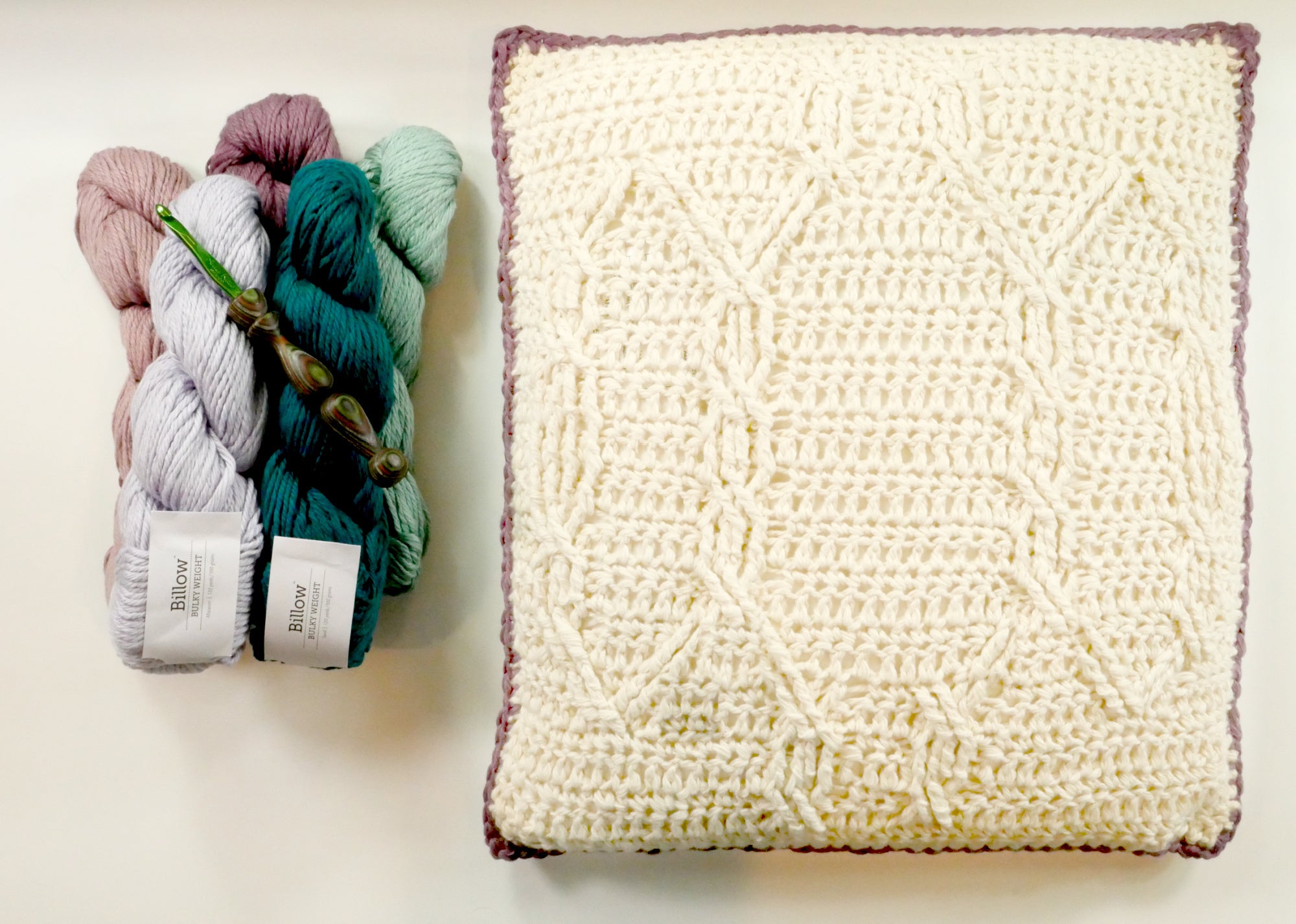 Bonny Billow Crochet Cable Pillow Pattern