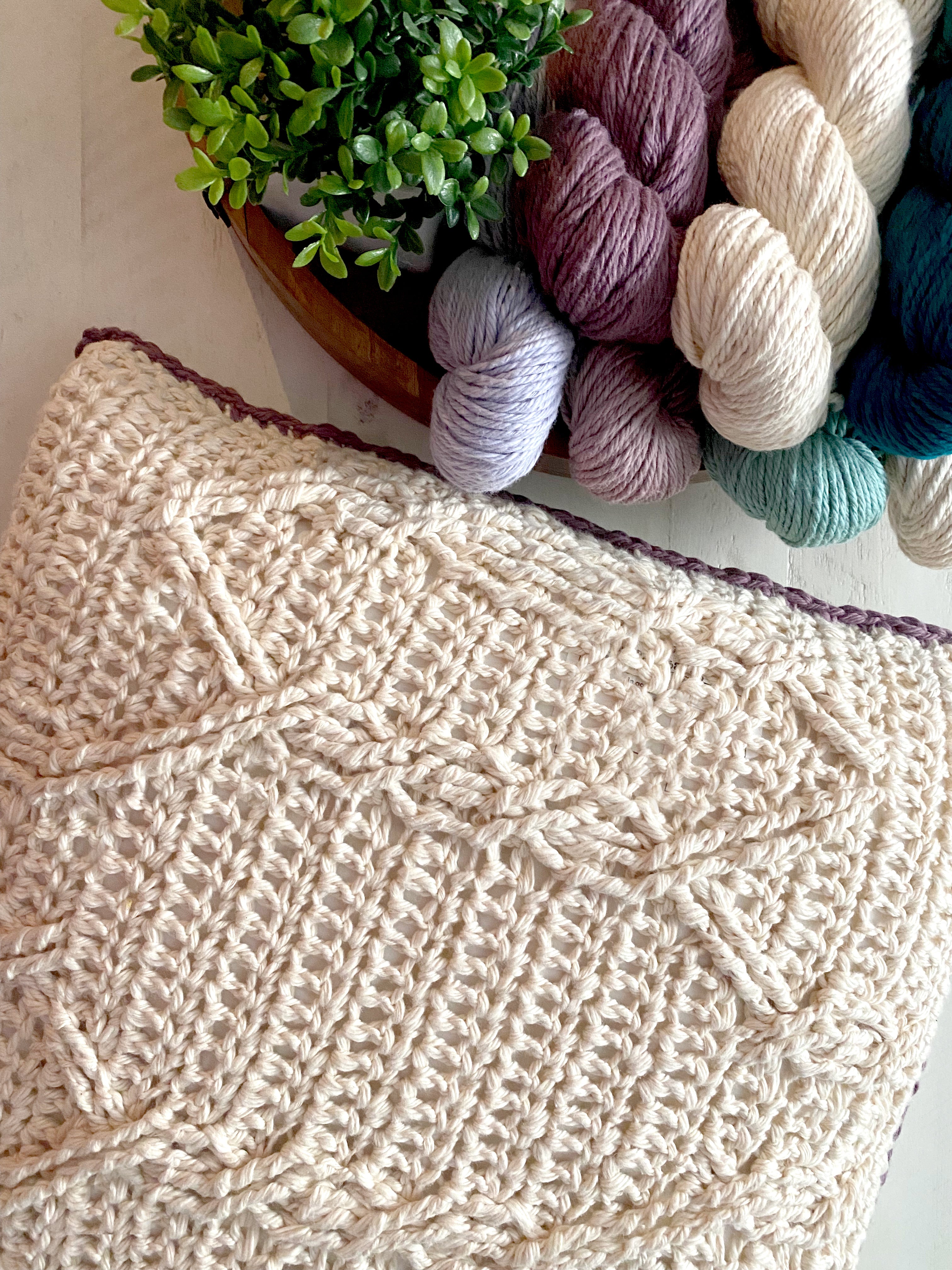 Bonny Billow Crochet Cable Pillow Pattern