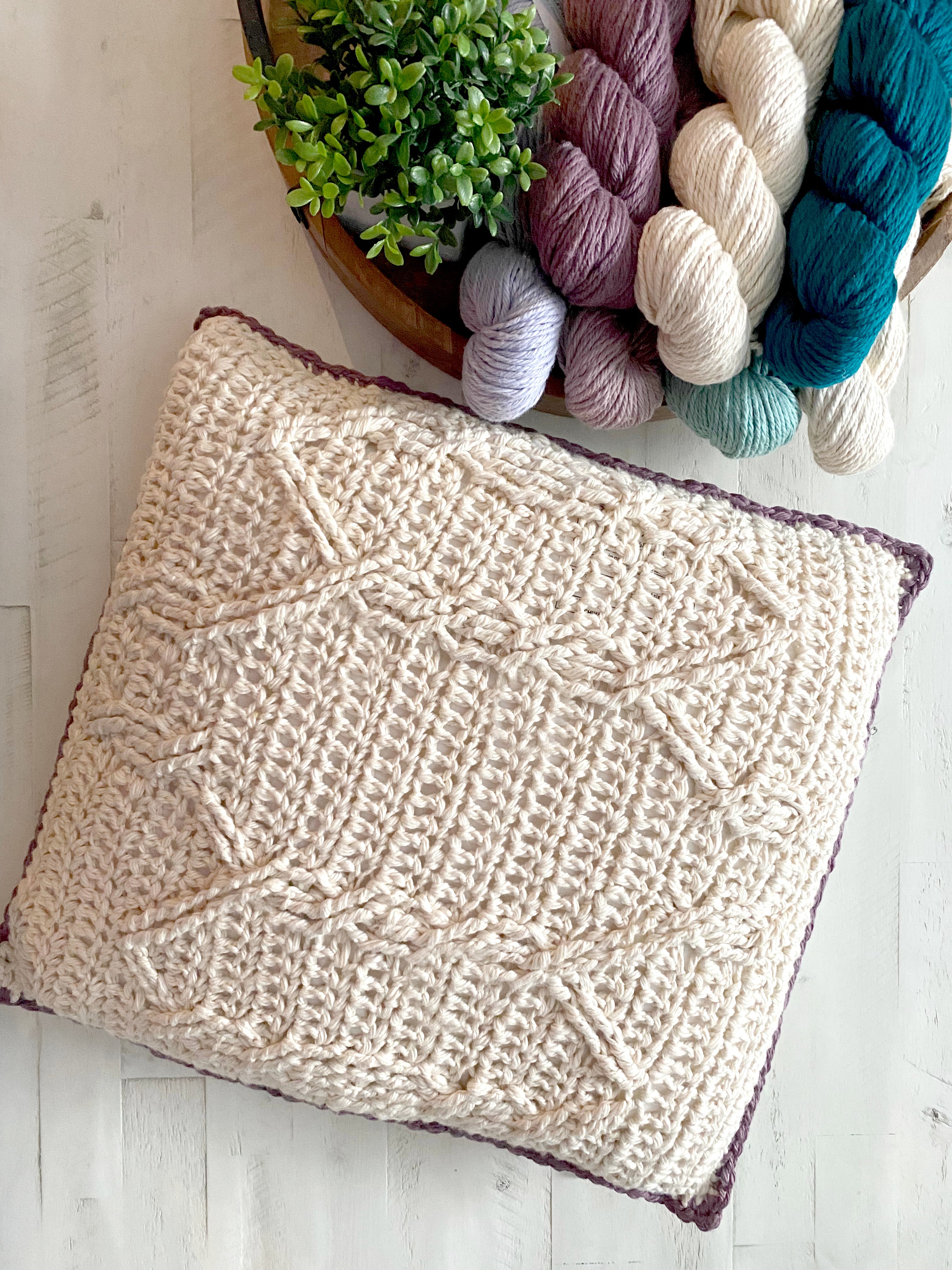 Bonny Billow Crochet Cable Pillow Pattern