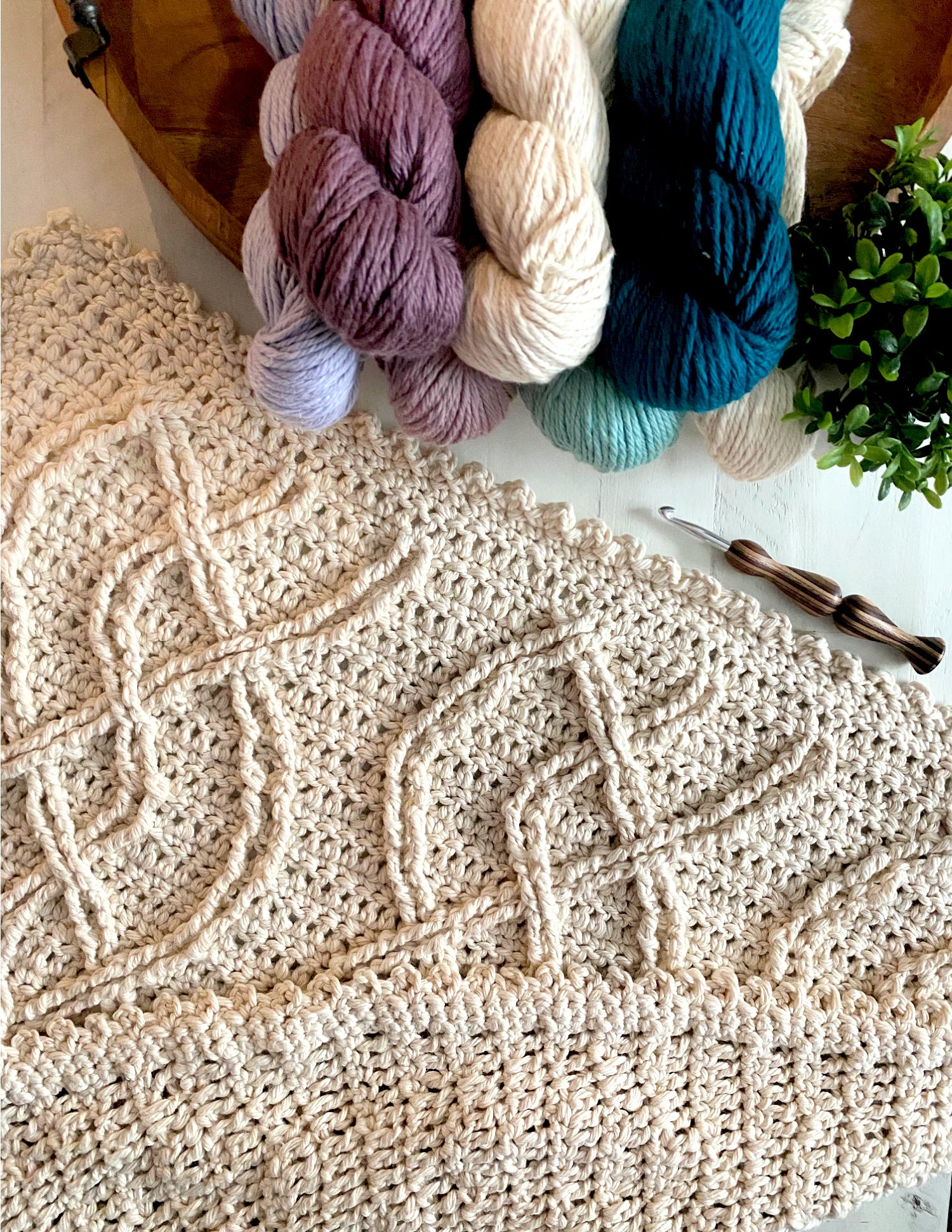 Inishmore Crochet Cable Blanket Pattern