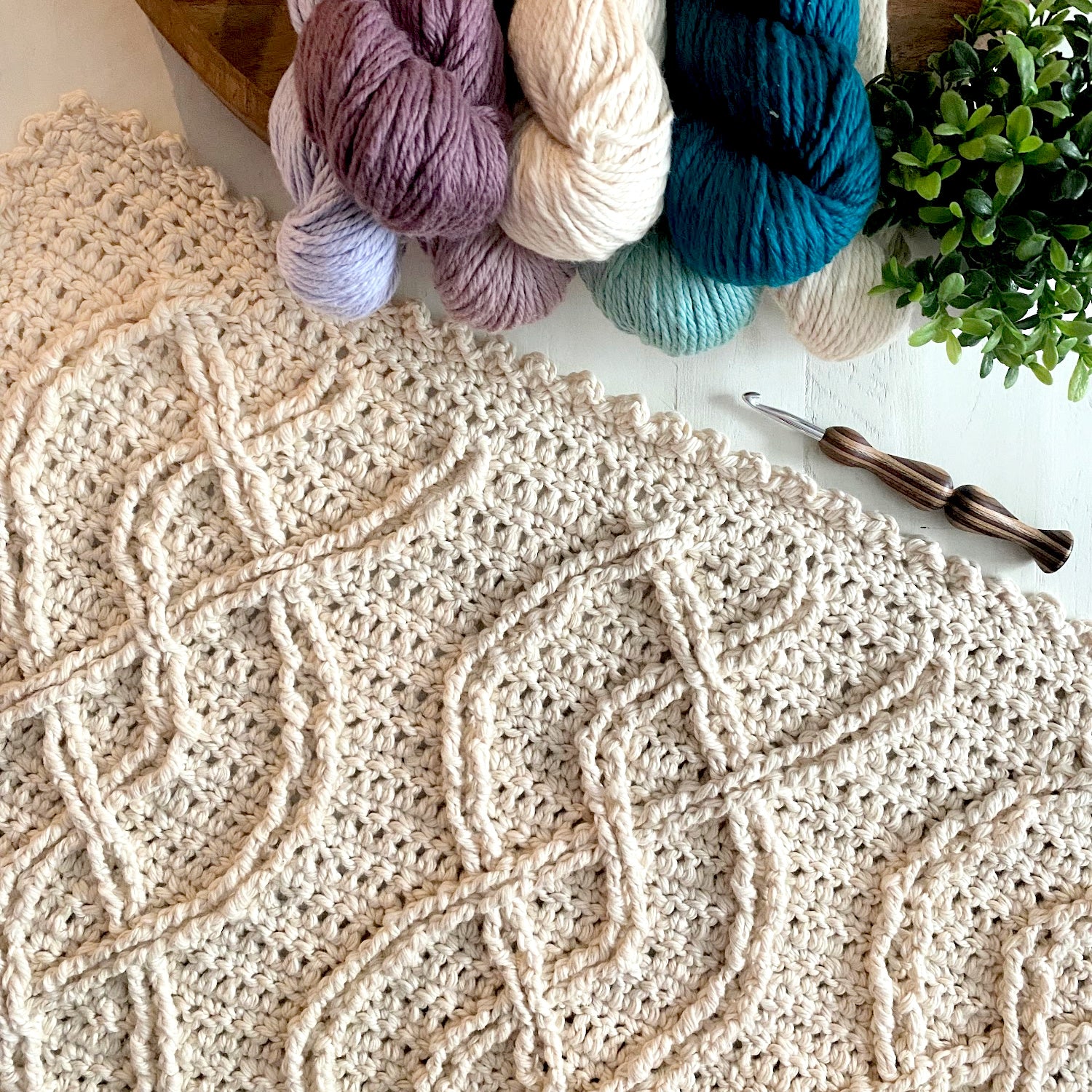Inishmore Cable Blanket Pattern - Braided Crochet Cable Blanket Pattern –  Marly Bird