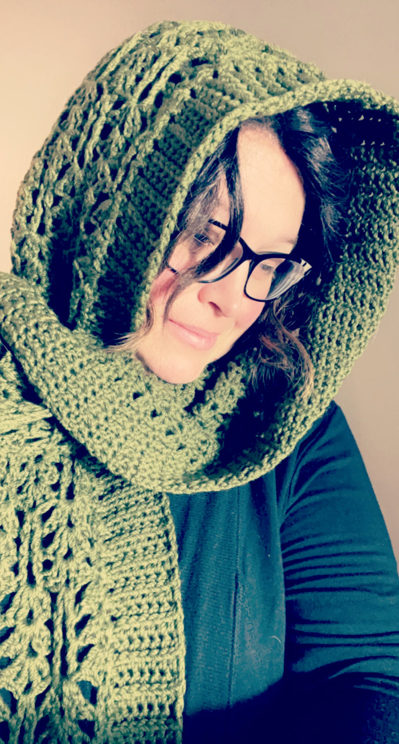 Ginger Snap Hooded Scarf Pattern