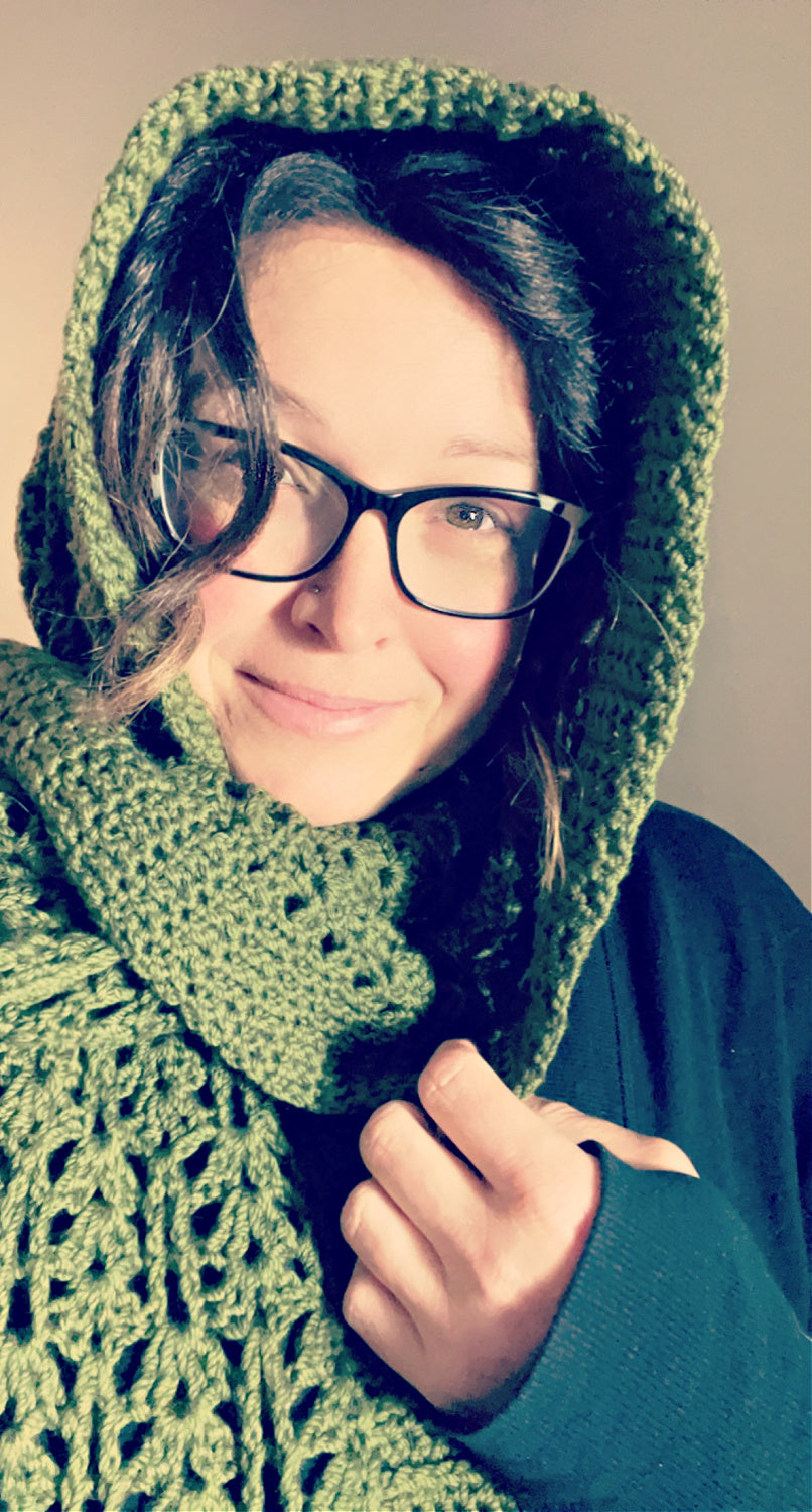 Ginger Snap Hooded Scarf Pattern