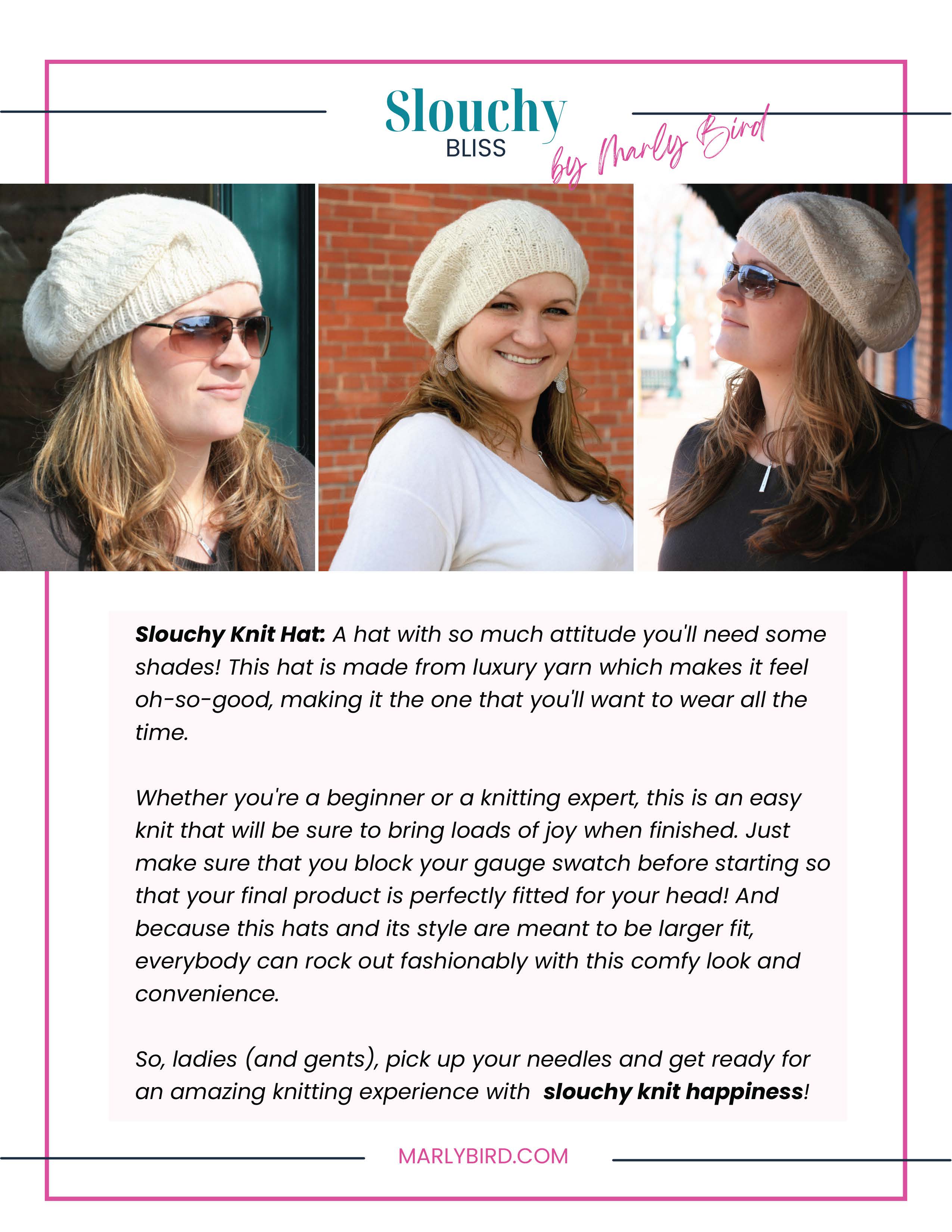 Slouchy Bliss Knit Hat Pattern
