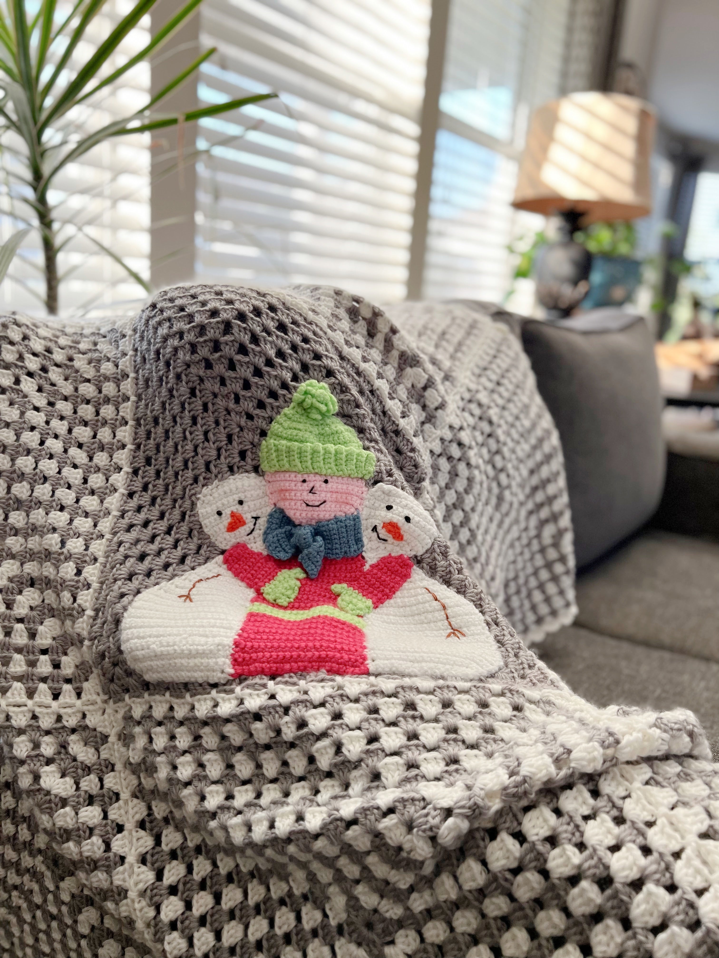 Snow Day Crochet Throw Blanket Pattern